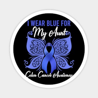 I Wear Blue for My Aunt Colon Cancer Awareness Magnet